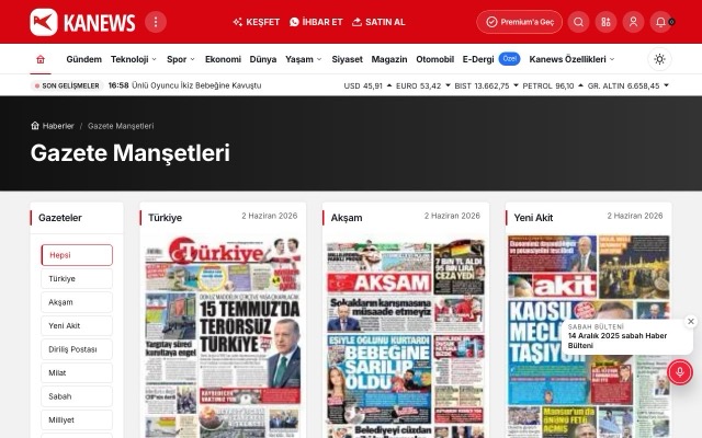 Gazete Manşetleri
