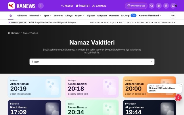 Namaz Vakitleri