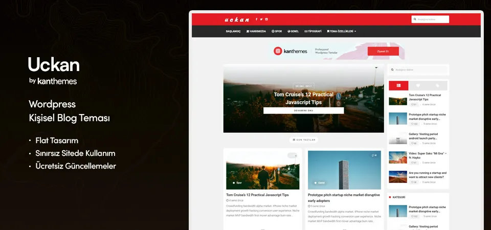 Uckan WordPress Kişisel Blog Teması